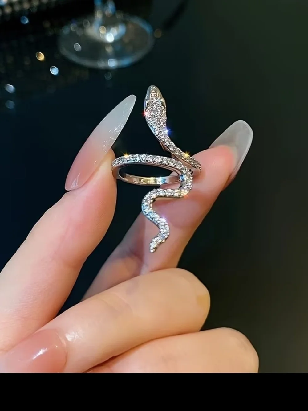 Rinestone Snake Ring